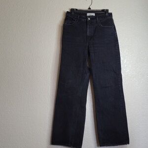 Abercrombie and Fitch the 90s relaxed jeans high rise curve fit black Sz 4 Short